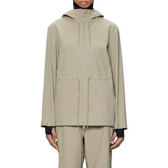 Rains Suva Hardshell Waterproof Hooded Rain Jacket in Beige at Nordstrom, Size X-Small