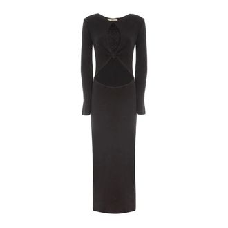 Akep Abiti Vskd 03025 Zwarte Jurk - Dames - Casual kleedjes - Zwart - M - Kleedjes