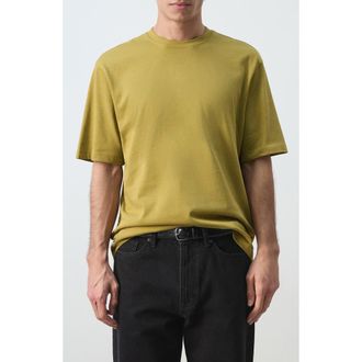 Mango Relaxed Fit Heavyweight Cotton T-Shirt in Dark Green at Nordstrom, Size X-Large