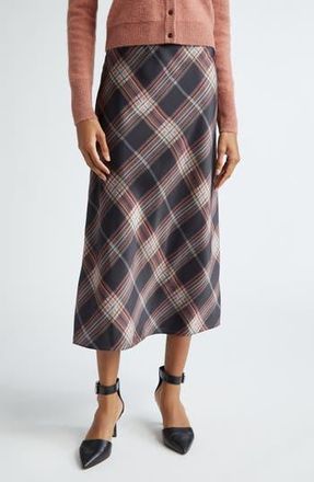 Vince Plaid Satin Slipskirt in Vintage Petal at Nordstrom Rack, Size Xx-Small