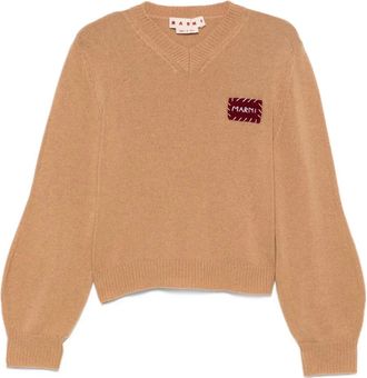 Marni Maglione con scollo a V - Marrone