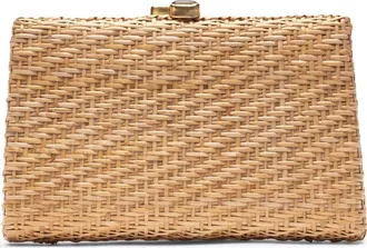 Frances Valentine Stella Rattan Clutch in Natural/multi at Nordstrom