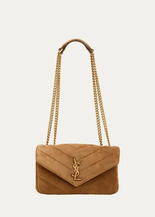 Saint Laurent Loulou Small Quilted Suede Shoulder Bag