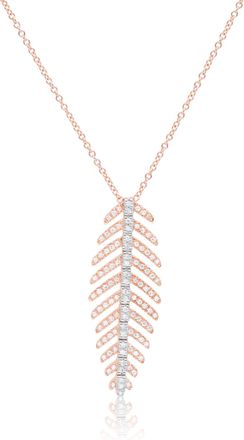 Diana M. Jewels 14 kt rose gold diamond pendant with fish spine-shaped design adorned with 0.26 cts tw diamonds