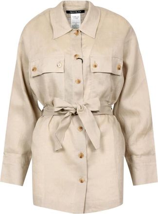 Pennyblack Rope Shirt - Dames - Overhemden - Beige - XS - Linnen - Overhemden