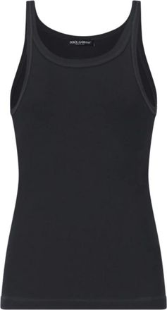 Dolce & Gabbana Elegante zomer tanktop voor heren - Heren - Tops zonder mouwen - Zwart - L - Katoen - Tops