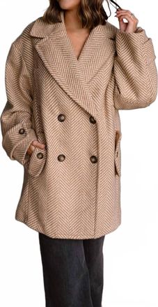 Free People Ari Wool Peacoat In Tan