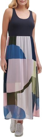 DKNY Tank Printed Overlay Dress