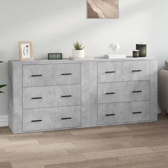 Berkfield Home Sideboards 2 pcs Concrete Grey Engineered Wood