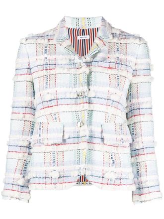 Thom Browne Blazer a quadri - Bianco