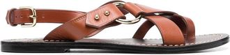 SOEUR Florence flat sandals - women - Calf Leather/Calf Leather/Calf Leather - 36 - Brown