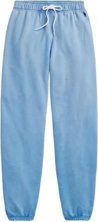 Polo Ralph Lauren Broeken, Dames, Blauw, S, Katoen, Blauwe Joggingbroek van Katoenfleece