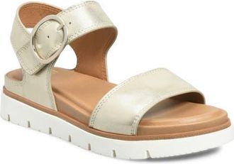 S&ouml;fft Gweneth Ankle Strap Platform Sandal in Platino at Nordstrom, Size 6.5