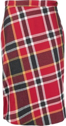 Vivienne Westwood 1990s plaid-patterned midi skirt - women - Acetate/Viscose/Wool/Cotton - 42 - Red