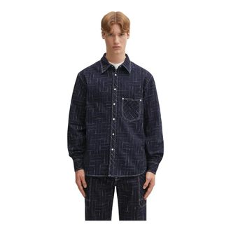 Kenzo Heren, Overhemden, Blauw, Maat: XL Denim