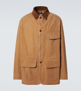 Maison Margiela Corduroy-trimmed cotton jacket