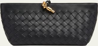 Bottega Veneta Andiamo Knot-Embellished Leather Clutch Bag