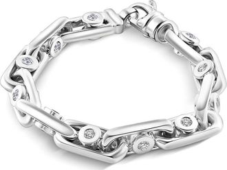 Pompeii3 5Ct Diamond Mens 14k Gold (105gram) or Platinum (170gram) 10mm Bracelet 8.75