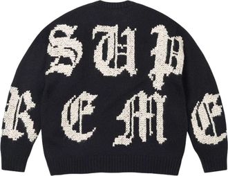 SUPREME FW26 Cross Stitch Logo Sweater Black SUP-FW26-068-BLK