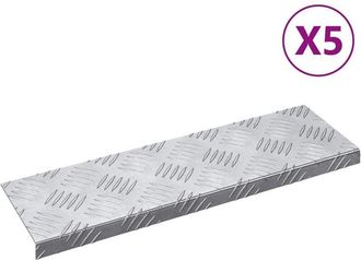 vidaXL Checker Plates 5 pcs Silver 60 x 18 cm Aluminium Vidaxl