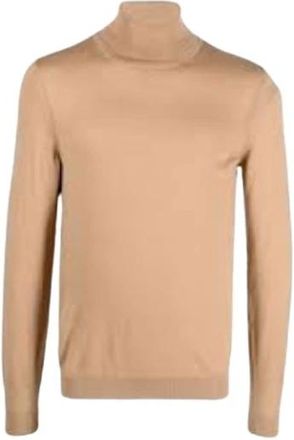 HUGO BOSS Musso-P Rollneck Trui - Heren - Coltruien - Beige - L - Wol - Truien & Vesten