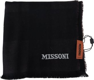 Missoni Mens Black Wool Unisex Neck Wrap Scarf