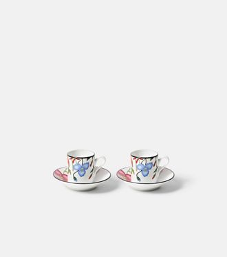 Gucci Set di 2 tazzine da caff&egrave; e piattini Gucci Flora