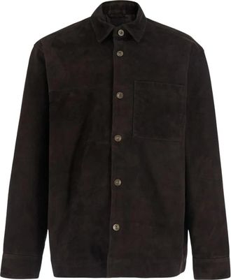 Nn.07 Leren jas met ritssluiting aan de voorkant en hoge kraag - Heren - Leren en Su&egrave;de Jassen - Bruin - XL - Leer - Jassen