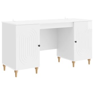 vidaXL Escritorio Brillante 142,5 X 50 X 75 Cm Madera De Ingenier&iacute;a Vidaxl