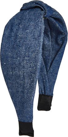 Tasha Top Knot Wide Denim Headband in Dark Denim at Nordstrom