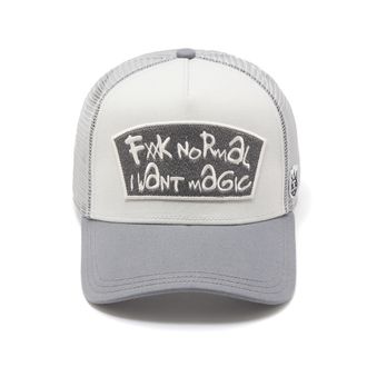 Cult of Individuality Mesh Back Trucker Hat Fxxk Normal, I Want Magic In Cool Grey
