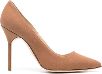 Manolo Blahnik BB 110mm interwoven pumps - women - Fabric/Calf Hair/Calf Leather - 41 - Brown
