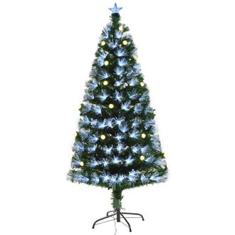 HOMCOM Fibre Optic Christmas Tree with Star Topper 5ft | TJ Hughes