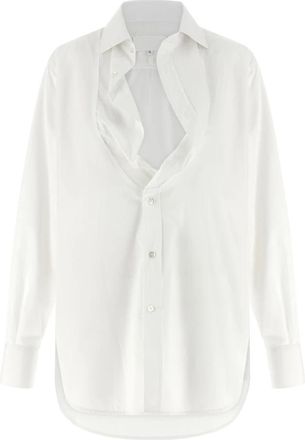 Maison Margiela Cotton Poplin Shirt - Dames - Overhemden - Wit - XS - Katoen - Overhemden