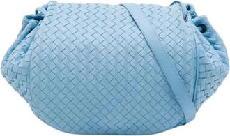 Bottega Veneta Pre-owned Geweven Nappa Lederen Crossbody - Dames - Vintage Tas - Blauw - ONE Size - Leer - Vintage