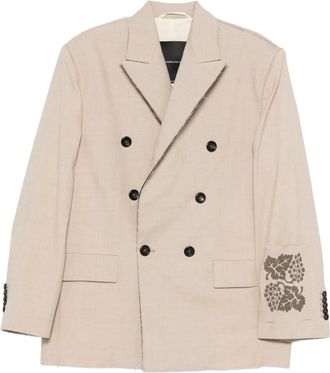 Federico Cina Jassen, Dames, Beige, S, Oversize Double Breasted Jacket
