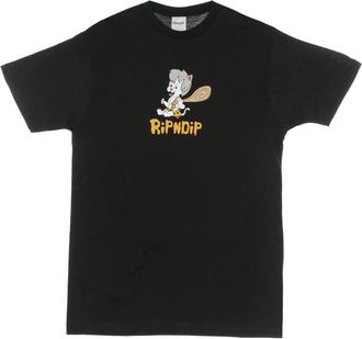Ripndip Zwarte Heren T-shirt met Logo Print - Heren - T-shirts - Zwart - L - Katoen - Tops