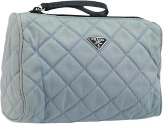 Prada Pre-owned Clutches, female, Blue, Size: ONE SIZE Pre-owned Vintage Nylon Pouch