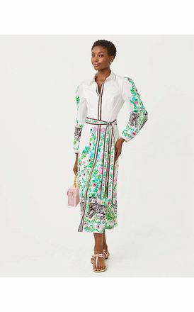 Lilly Pulitzer Luanne Midi Shirt Dress In Resort White Royal Zoo