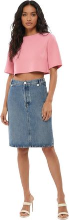 Coperni Blue Solid Knee Length Skirt