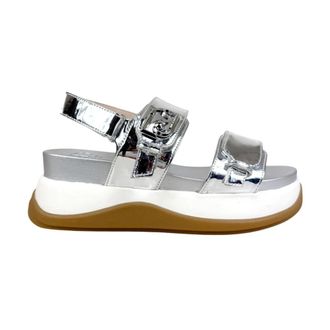 Liu Jo Flat Sandals, female, Gray, Size: 10 US Flat Sandals