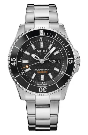 Mido Ocean Star 200 Automatic Bracelet Watch, 42.5mm in Black at Nordstrom