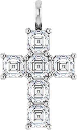 Diamond2Deal 14k Gold Asscher Cut 2ct Lab-Grown Diamond Pendant