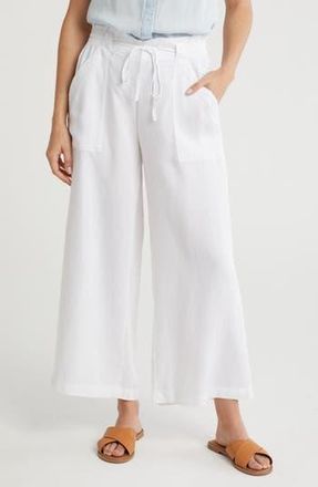 T Tahari Tie Waist Wide Leg Pants in White at Nordstrom Rack, Size X-Small