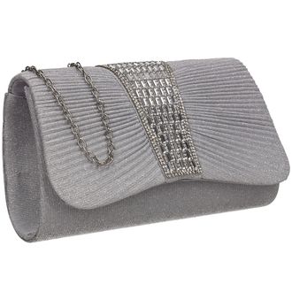 Swankyswans Womens Julie Clutch Bag, Silver