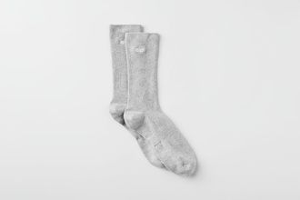 Alo | Half-Crew Understated Socks in Athletic Heather Grey, Size: Small