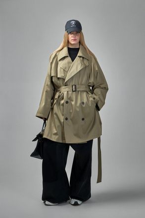 Balenciaga Draped Neck Midi Trench