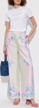 Versace T-shirt With Shimmering Sequins, Womens, White