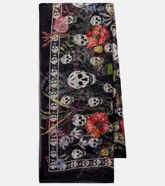Alexander McQueen Skull silk chiffon scarf
