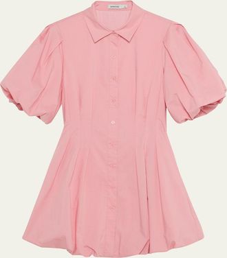 SIMKHAI Cleo Balloon Pintuck Mini Dress